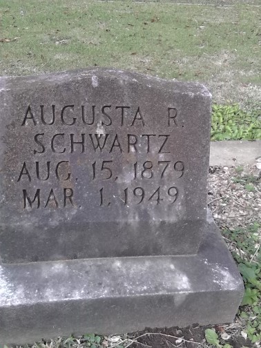 Source of the name "August" in the Nicholls' family. The last name Schwartz indicates that this is the negro branch of the Jewish Family and that this is one of the Mouton family, since it's in Lafayette, La.